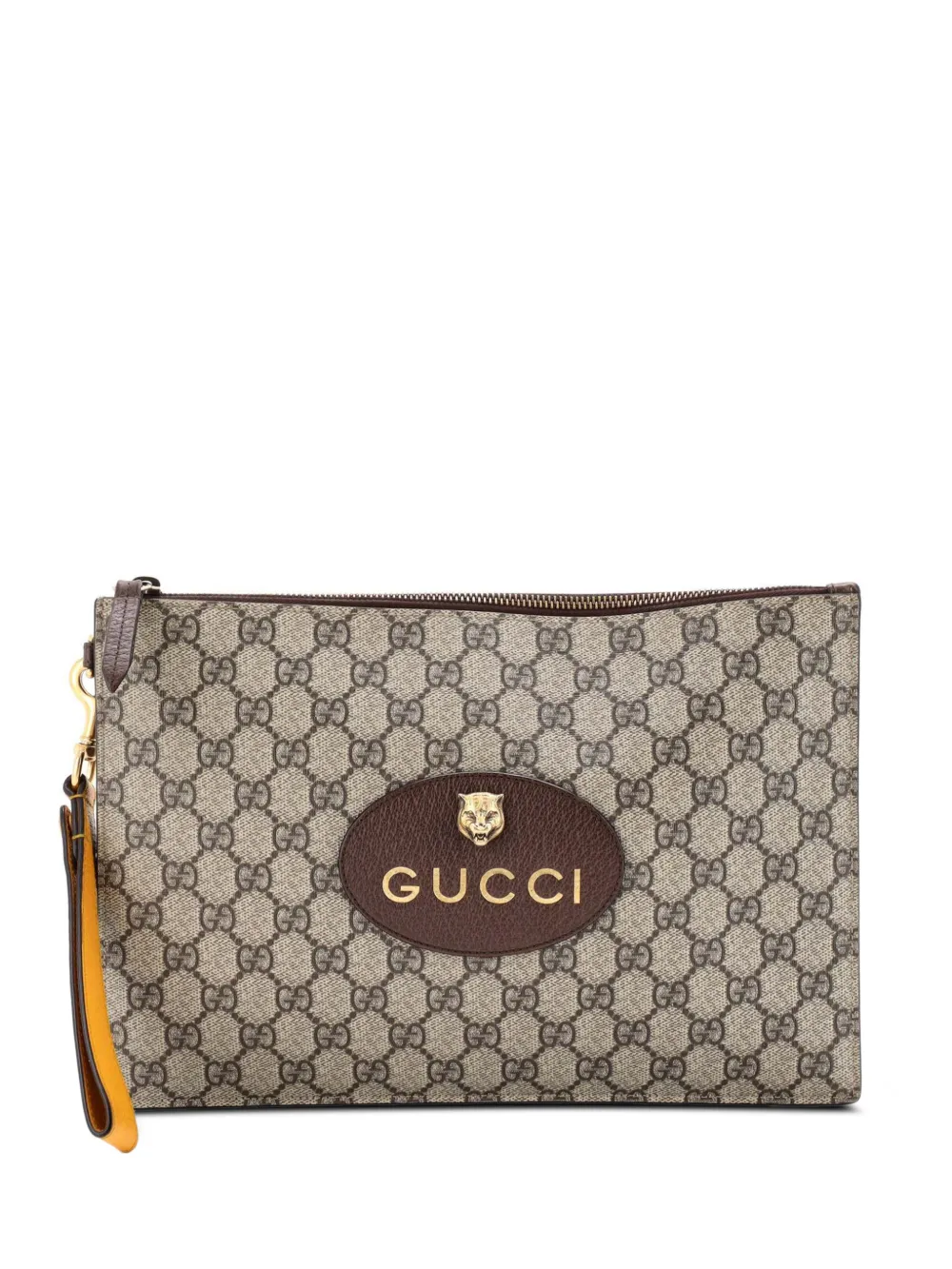 Gucci Pre-Owned Neo Vintage Wristlet Pouch GG Coated Canvas clutch bag - Marrone