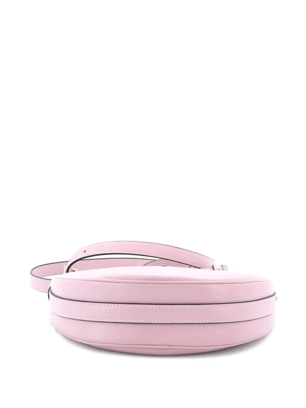 Pre-owned Prada Arque Half Moon Leather Mini Hobo Bag In Pink