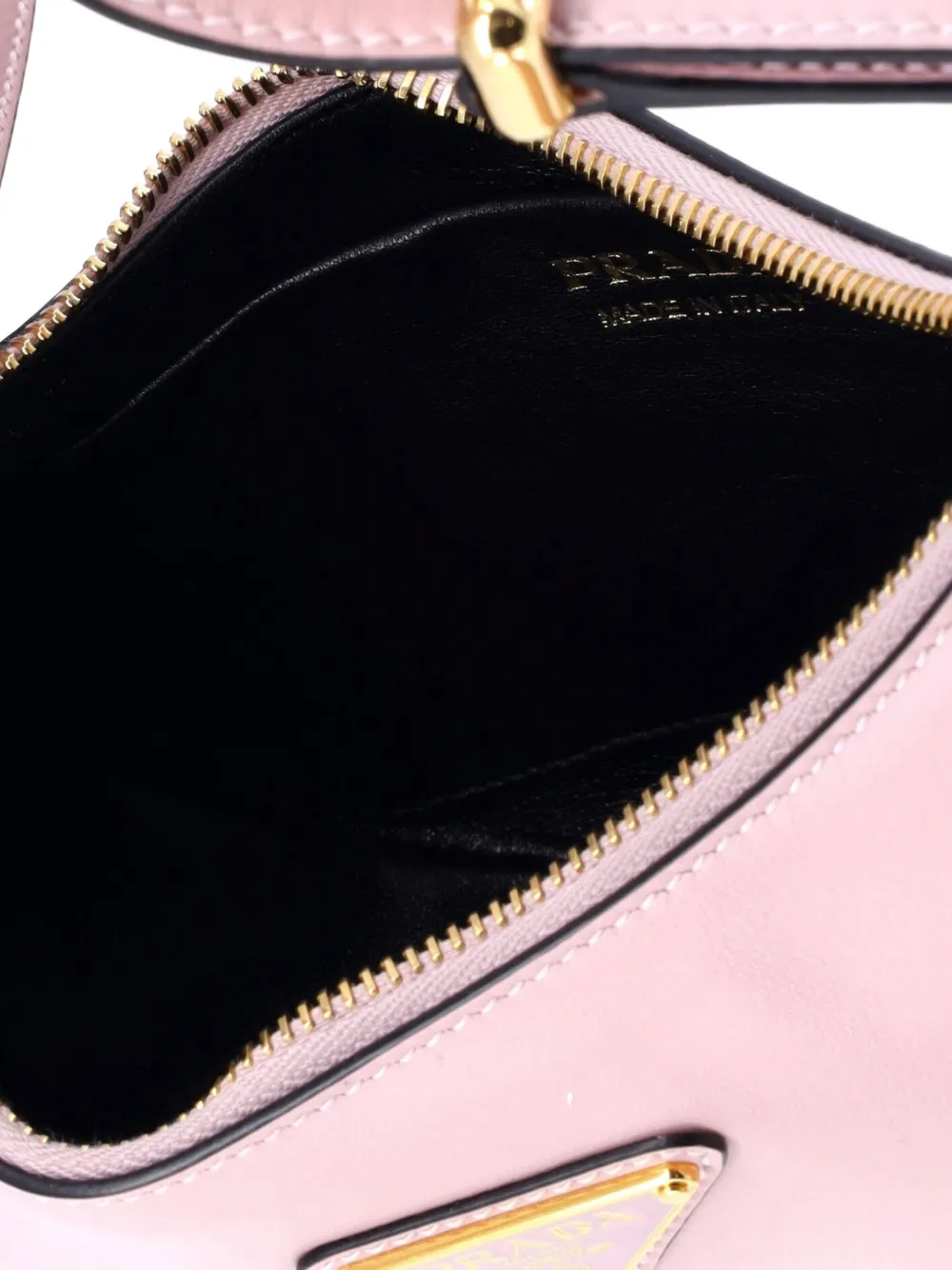 Pre-owned Prada Arque Half Moon Leather Mini Hobo Bag In Pink