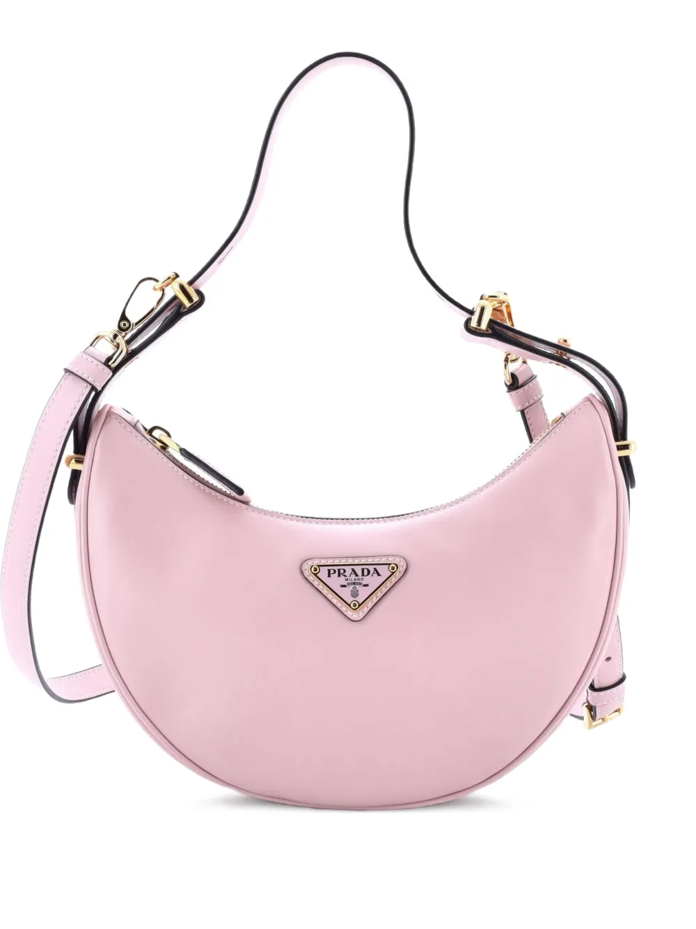Prada Pre-Owned Arque Half Moon Leather Mini hobo bag - Rosa