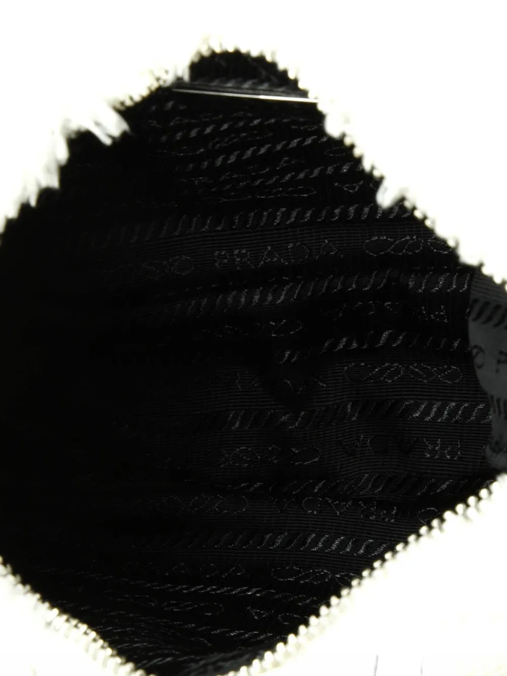 Pre-owned Prada Re-edition 2000 Terry Cloth Mini Hobo Bag In White