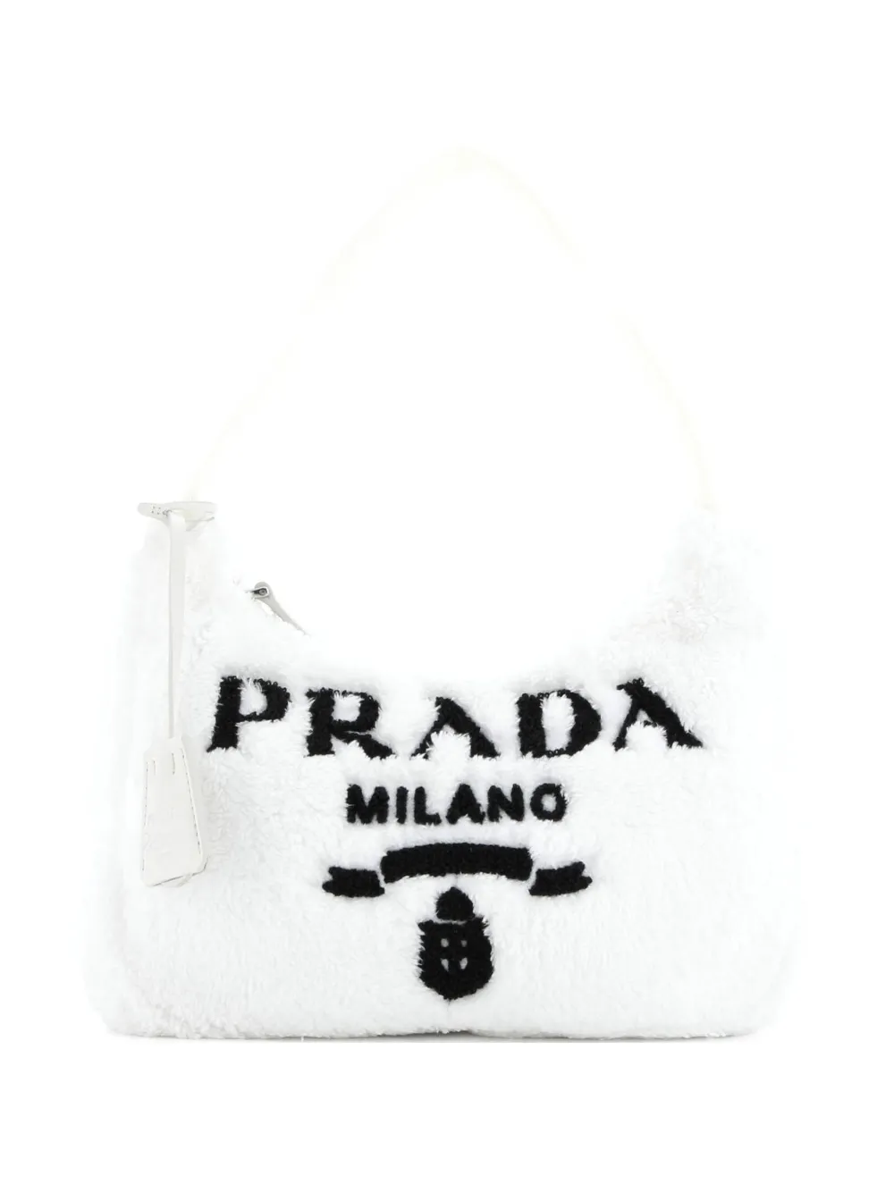 Prada Pre-Owned Re-Edition 2000 Terry Cloth Mini hobo bag | White | Image 1