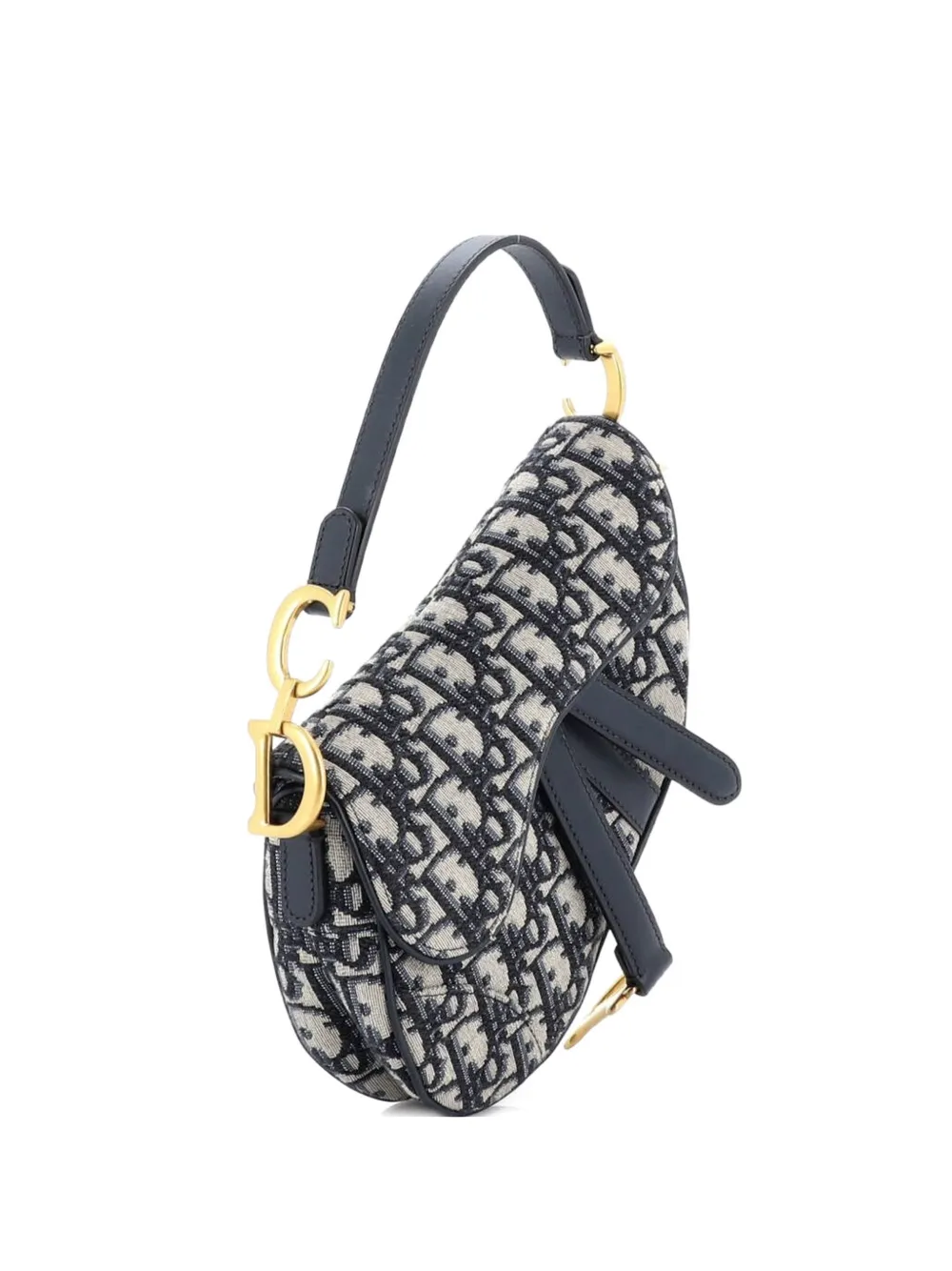 Click to view more detailed imagery on our partner's website Pre-owned Dior Saddle Handbag Oblique Canvas Mini Shoulder Bag In Blue