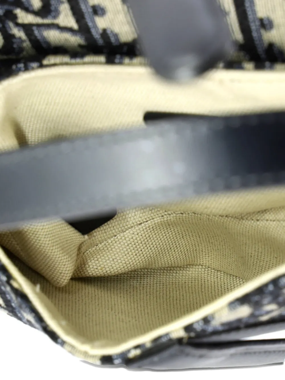 DIOR Pre-owned Saddle Handbag Oblique Canvas Mini Shoulder Bag In Blue