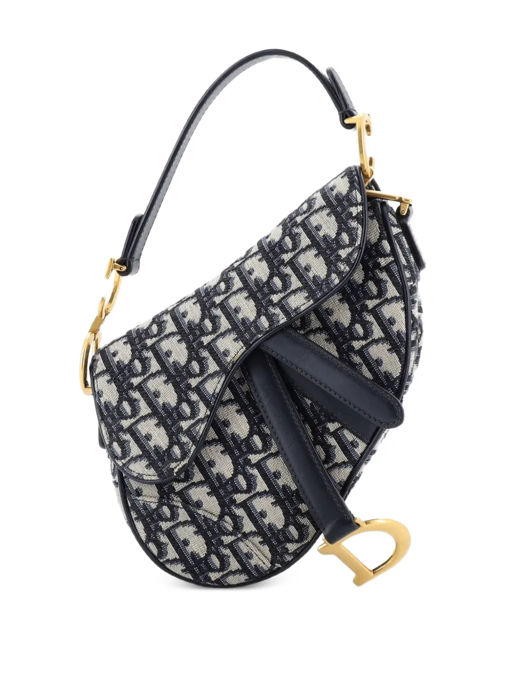 Christian Dior Pre-Owned Saddle Handbag Oblique Canvas Mini shoulder bag - Blu