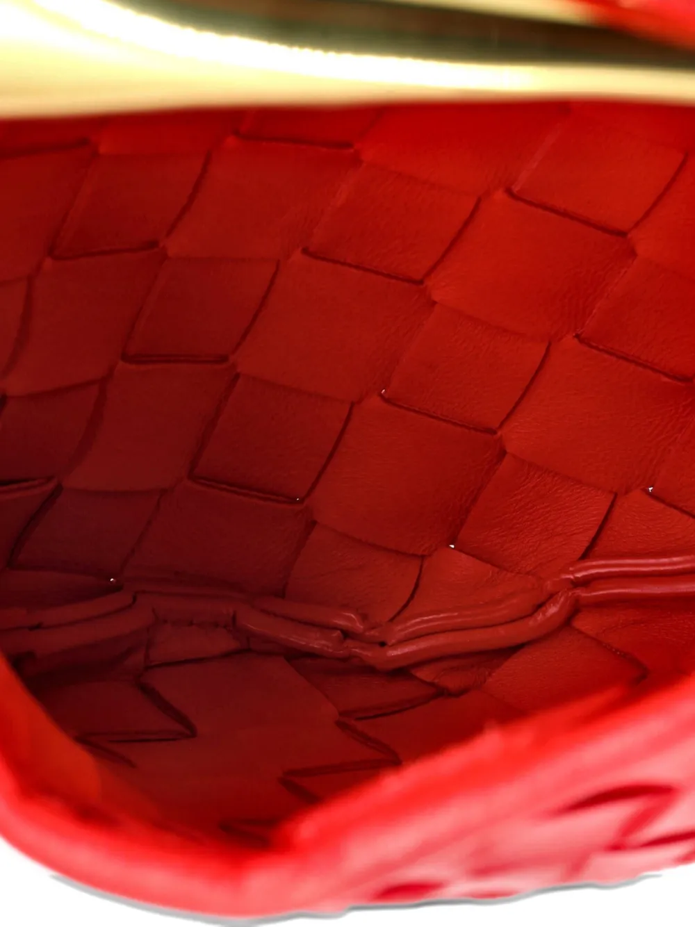 Pre-owned Bottega Veneta Sardine Top Handle Bag Intrecciato Nappa Mini Satchel In Red