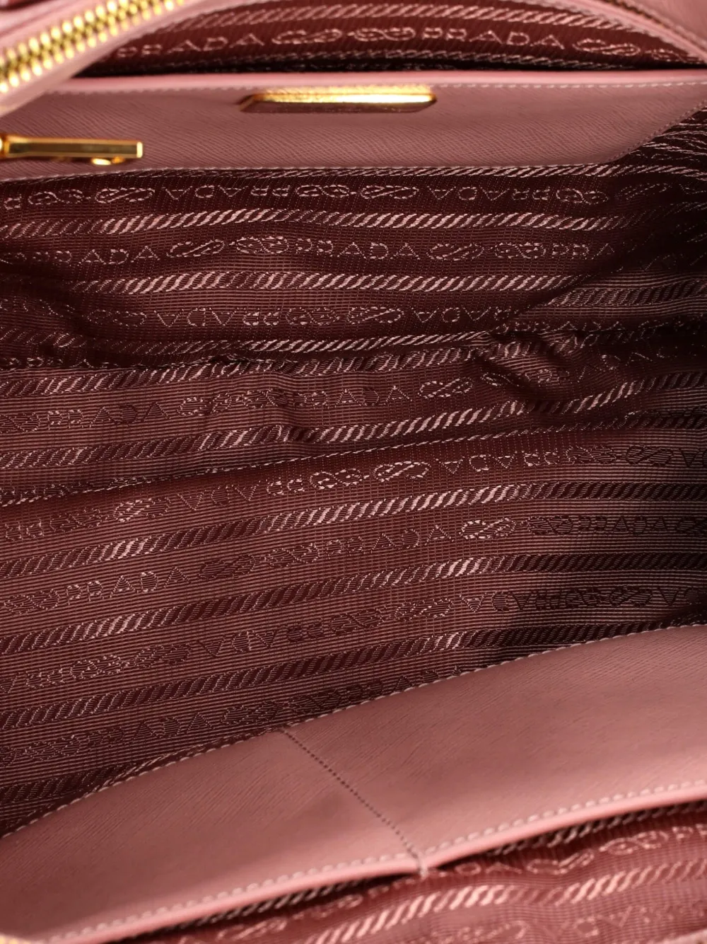 PRADA Pre-owned Double Zip Lux Saffiano Leather Medium Tote Bag In Pink