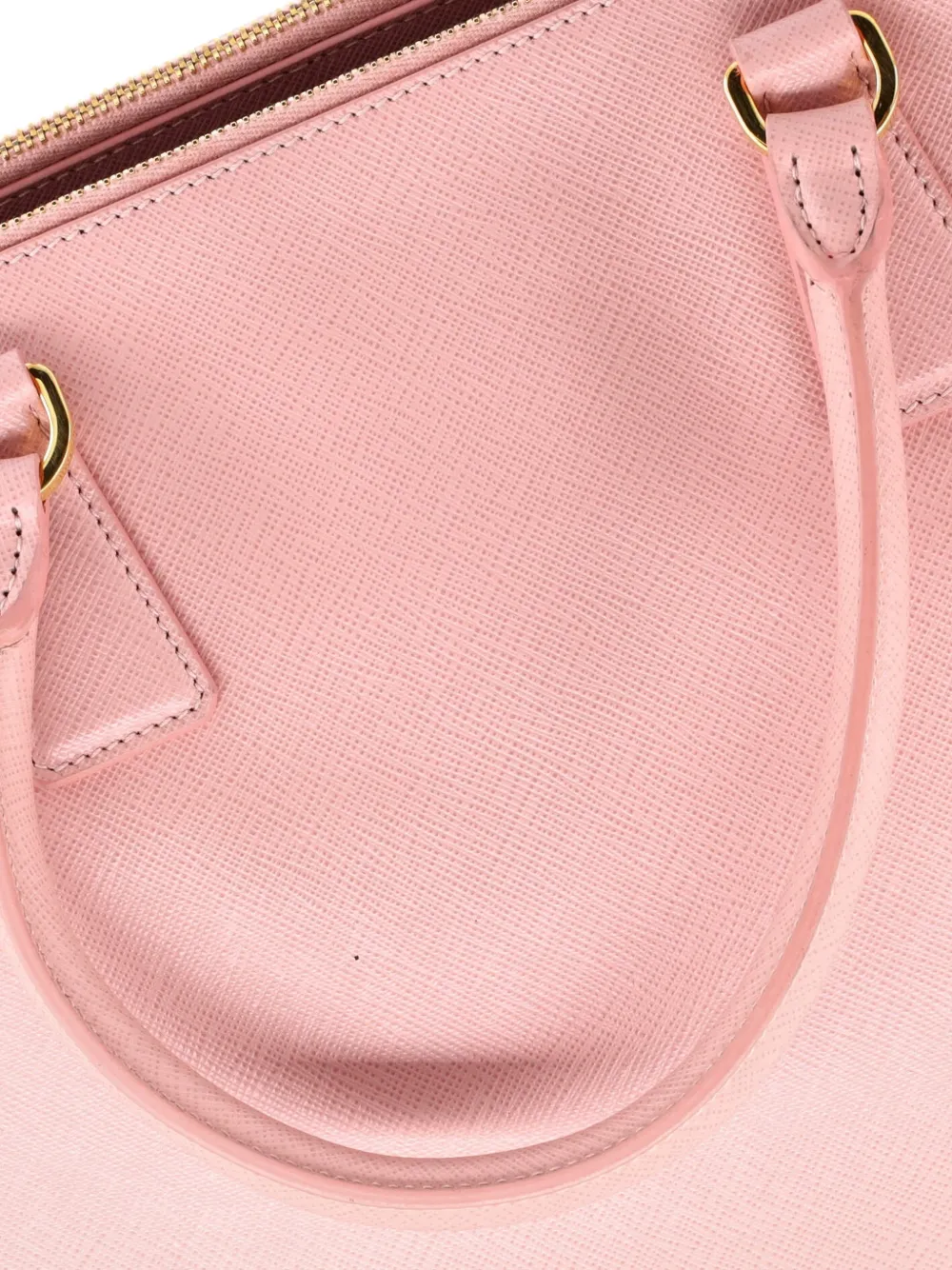 PRADA Pre-owned Double Zip Lux Saffiano Leather Medium Tote Bag In Pink