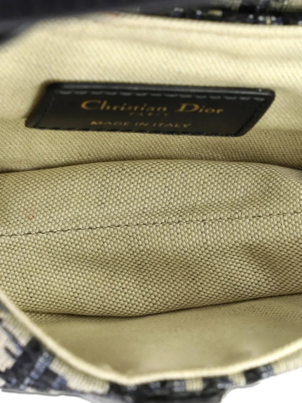 Pre-owned Dior Saddle Handbag Oblique Canvas Mini Shoulder Bag In Blue