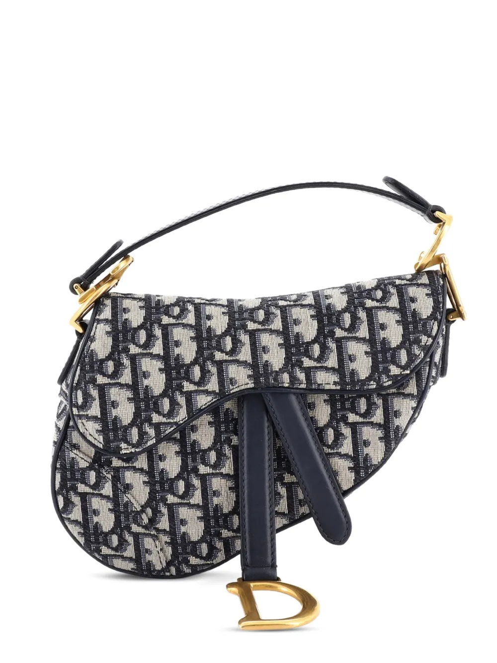 Christian Dior Pre-Owned Saddle Handbag Oblique Canvas Mini shoulder bag - Blu