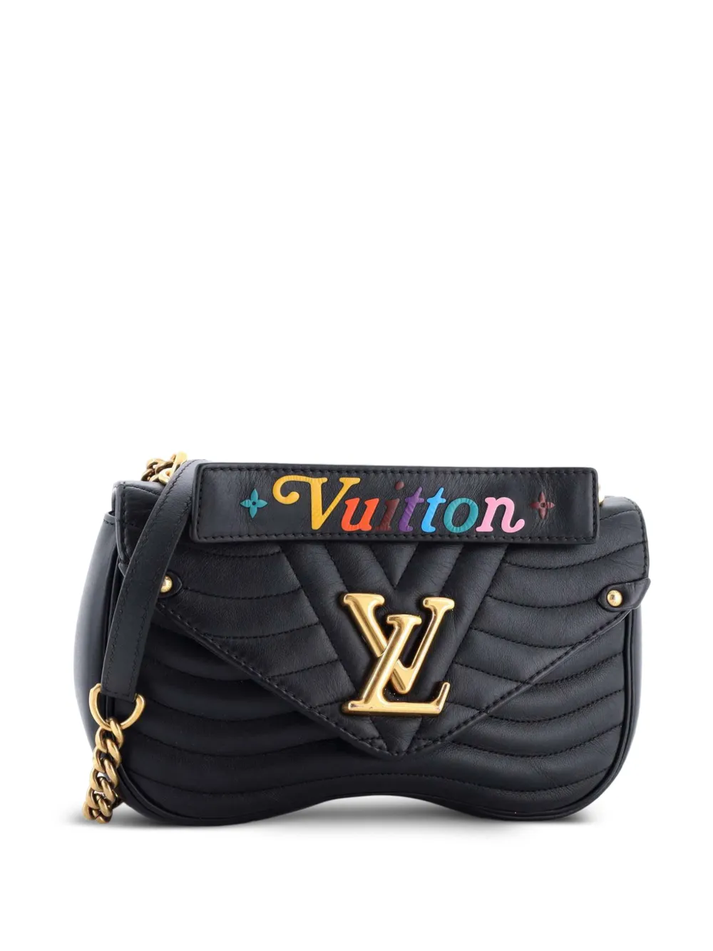 Louis Vuitton Pre-Owned New Wave Chain Bag Quilted Leather MM crossbody bag - Nero