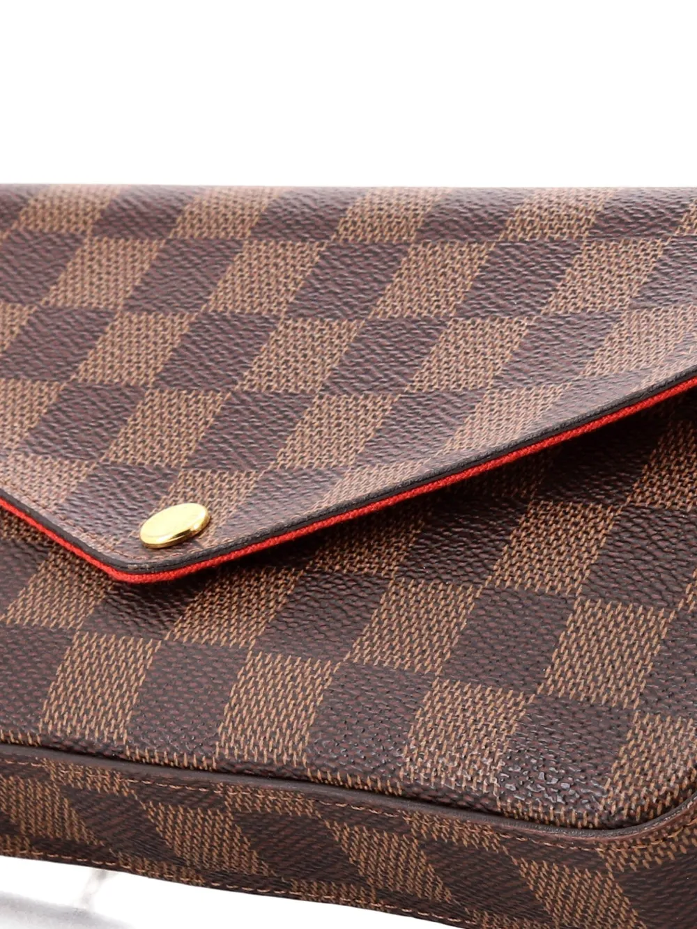 Pre-owned Louis Vuitton Felicie Pochette Damier Crossbody Bag In Brown