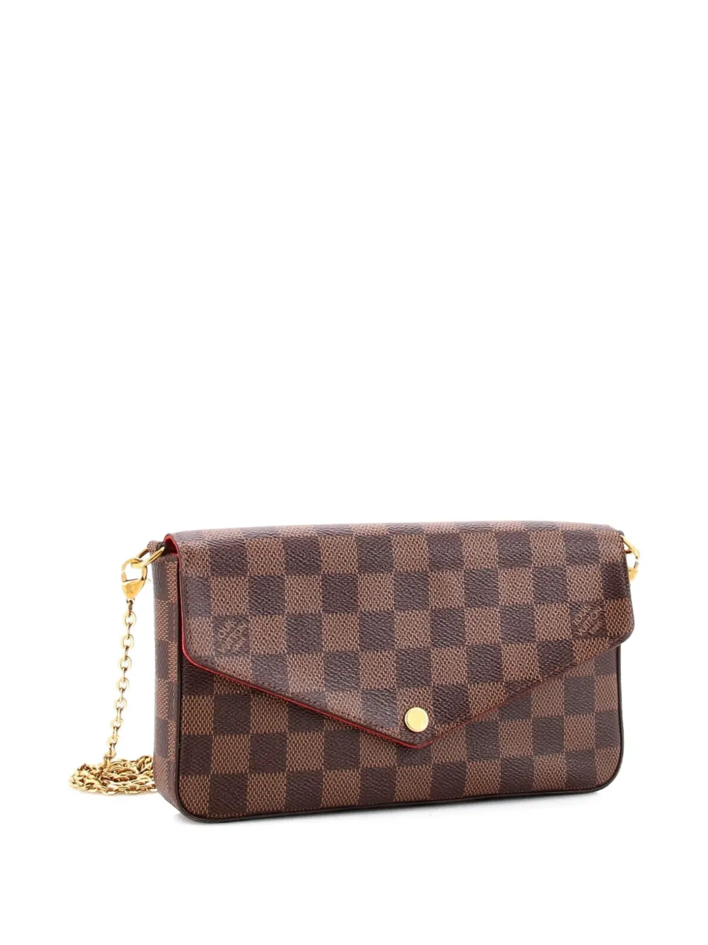 Pre-owned Louis Vuitton Felicie Pochette Damier Crossbody Bag In Brown