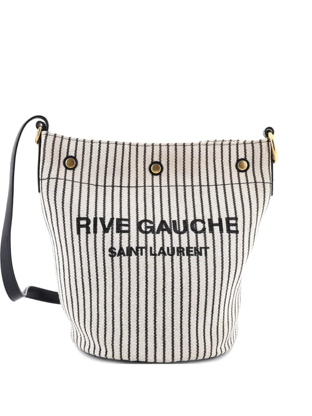 Saint Laurent Pre-Owned Rive Gauche Striped Canvas bucket bag | neutro | Image 1