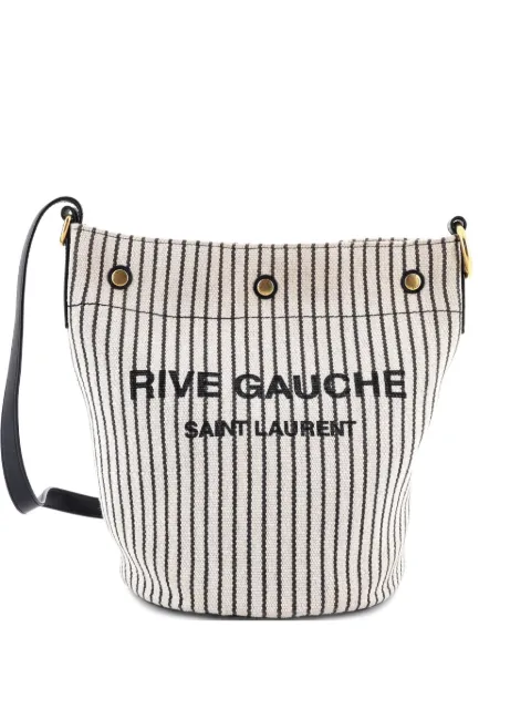 Saint Laurent Pre-Owned Rive Gauche Striped Canvas bucket bag