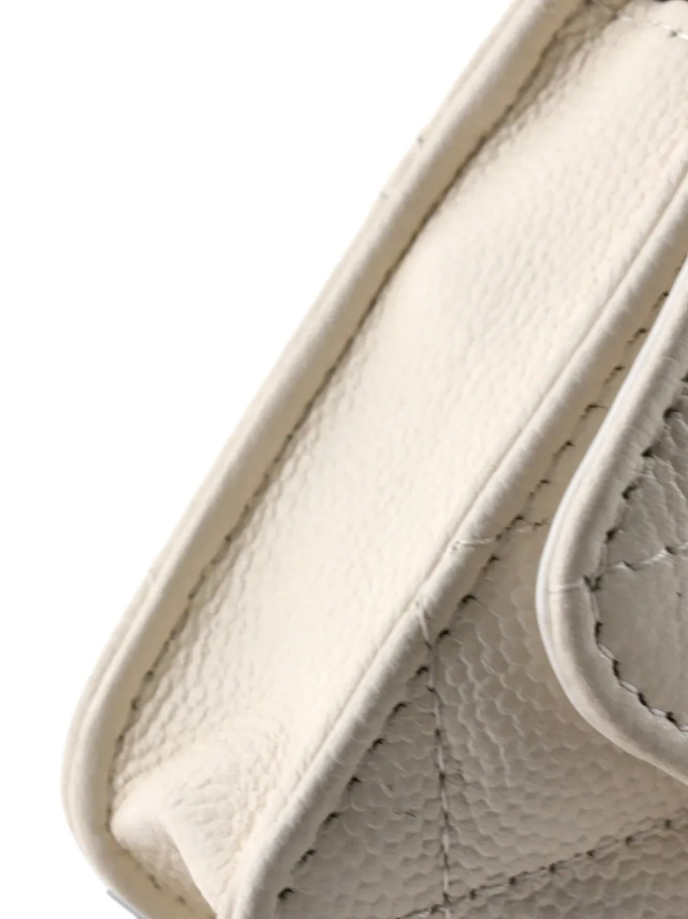 Pre-owned Chanel Cc Bow Belt Bag Quilted Caviar Mini Crossbody Bag In White