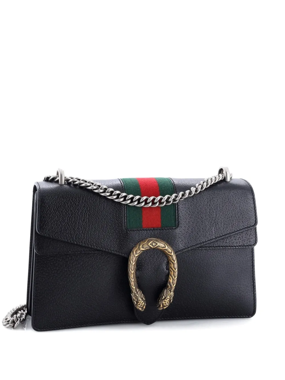 Gucci Pre-Owned Web Dionysus Bag Leather Small shoulder bag - Nero