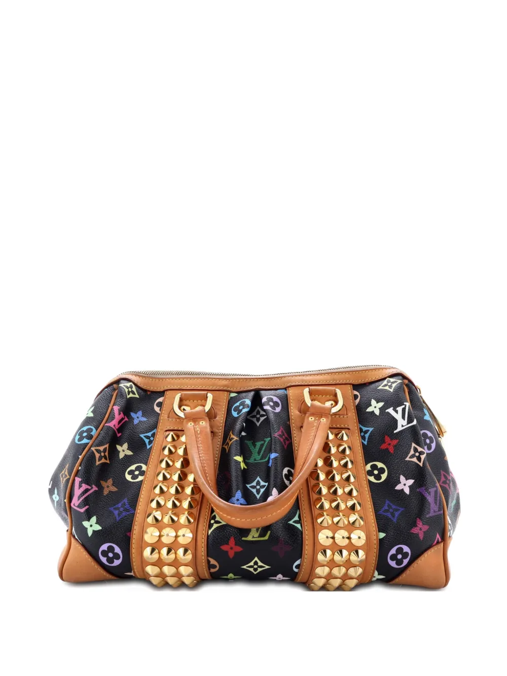 Pre-owned Louis Vuitton Courtney Bag Monogram Multicolor Mm Satchel In Black