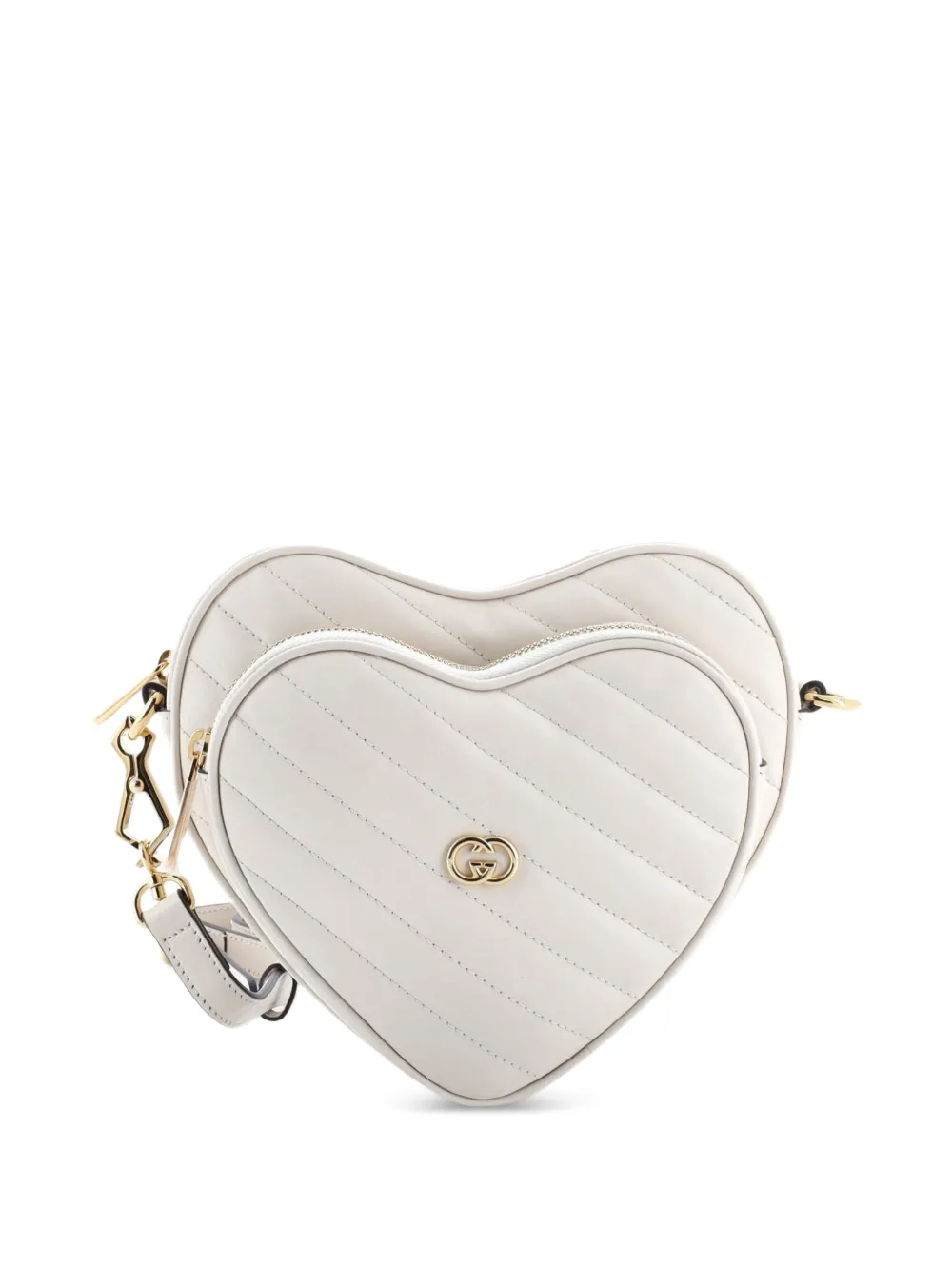 Gucci Pre-Owned Interlocking G Heart Diagonal Quilted Leather Mini shoulder bag - Nude