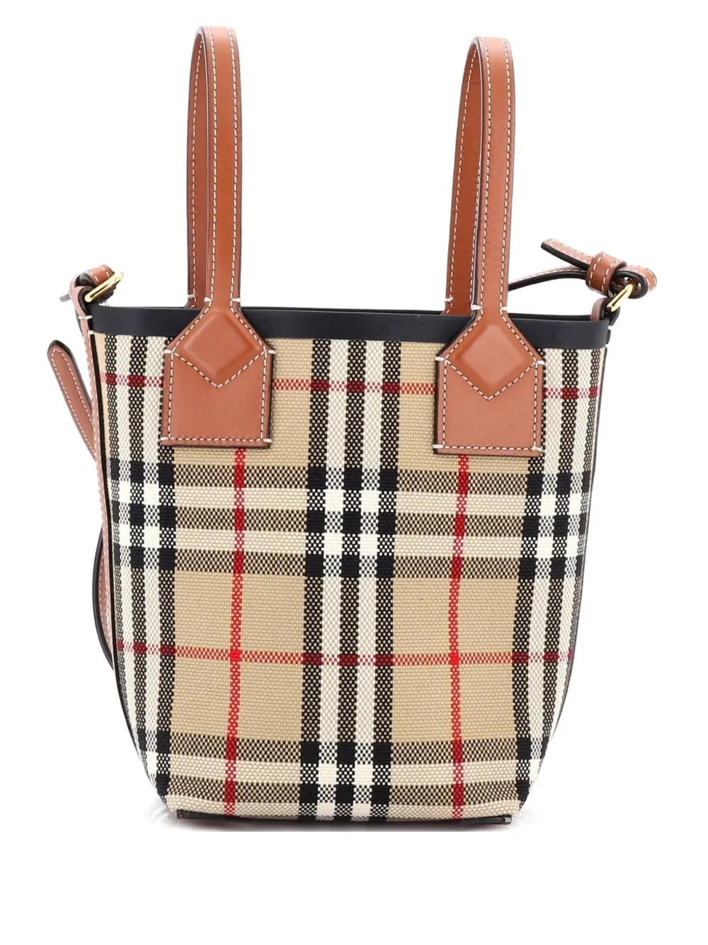 Burberry Pre-Owned London Vintage Check Canvas Mini bucket bag - Marrone