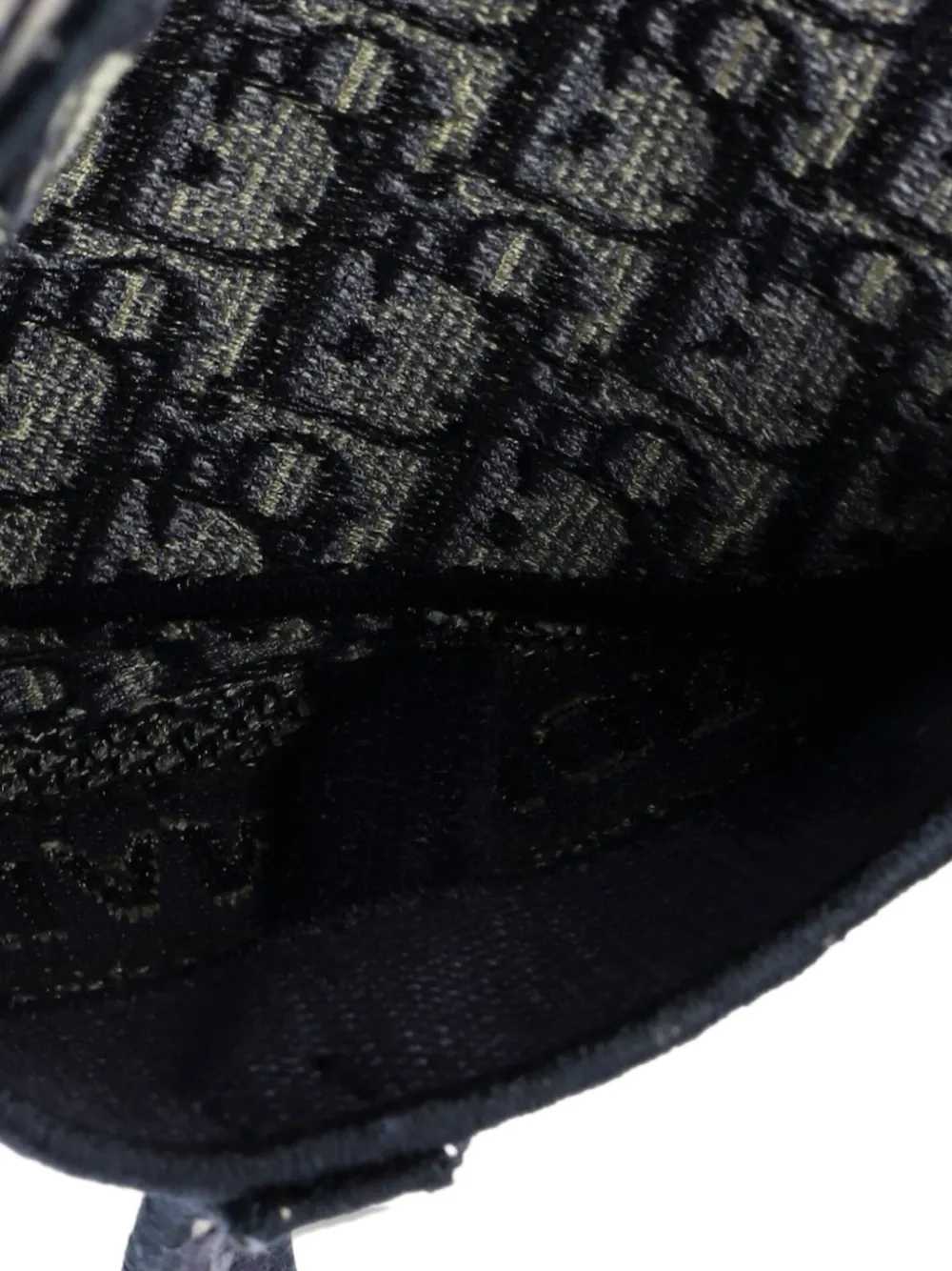 DIOR Pre-owned Saddle Logo Embroidered Oblique Canvas Belt Bag In Blue