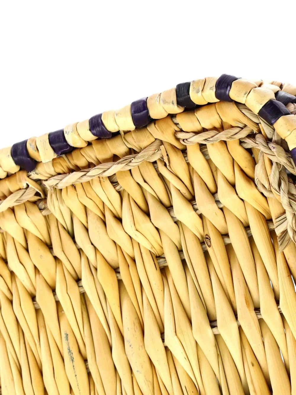 Pre-owned Loewe Paula's Ibiza Square Basket Woven Reed With Leather Small Tote Bag In Brown