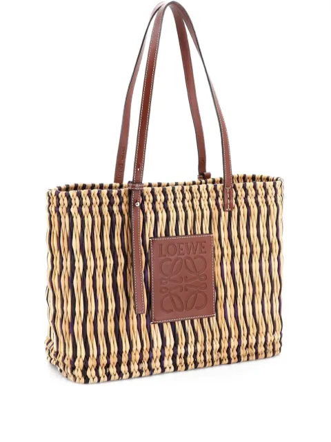 Loewe Pre-Owned Paula's Ibiza Square Basket Woven Reed with Leather Small tote bag