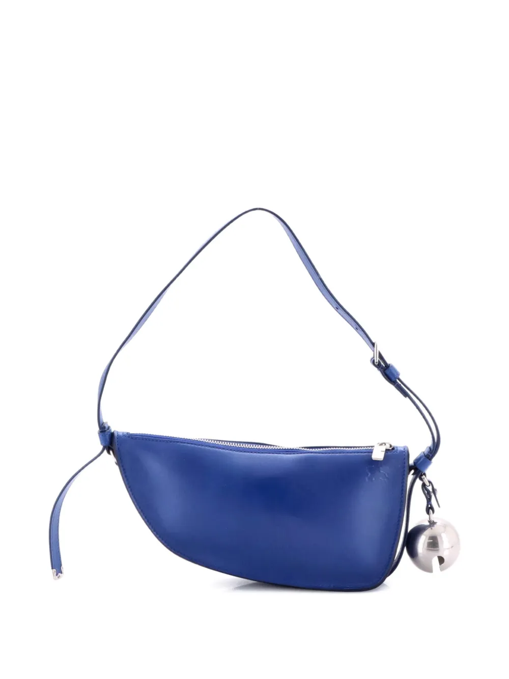 Pre-owned Burberry Shield Sling Shoulder Bag Leather Mini Crossbody Bag In Blue