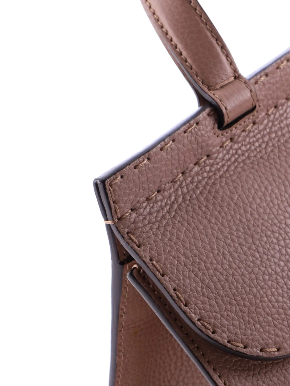 Pre-owned Gucci Pearly Gg Marmont Top Handle Bag Leather Small Satchel In Neutral