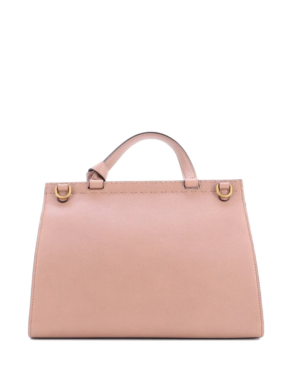 Pre-owned Gucci Pearly Gg Marmont Top Handle Bag Leather Small Satchel In Neutral