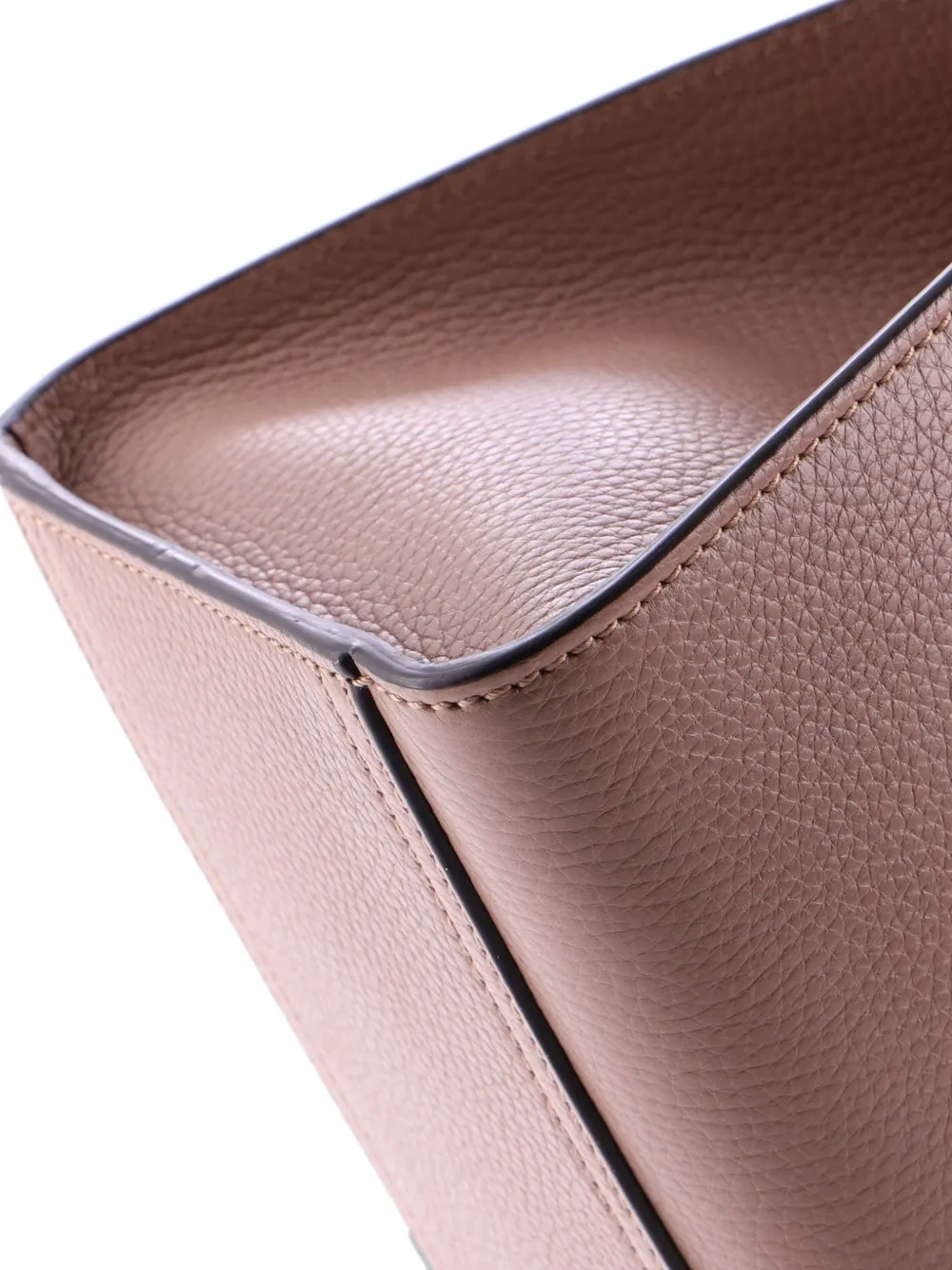 Pre-owned Gucci Pearly Gg Marmont Top Handle Bag Leather Small Satchel In Neutral