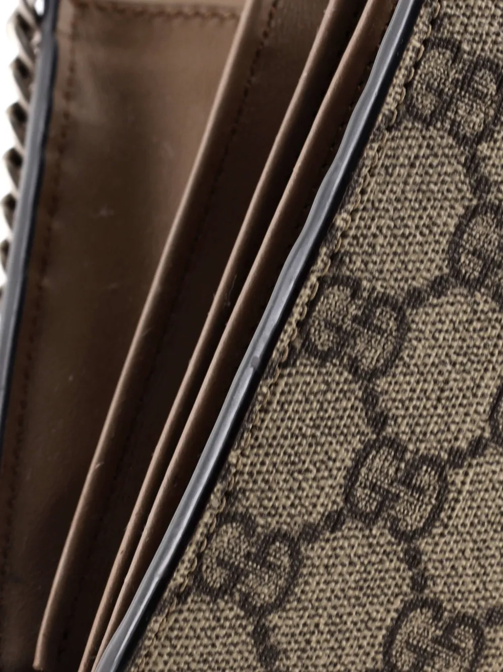 Pre-owned Gucci Dionysus Chain Wallet Gg Coated Canvas Small Crossbody Bag In Brown