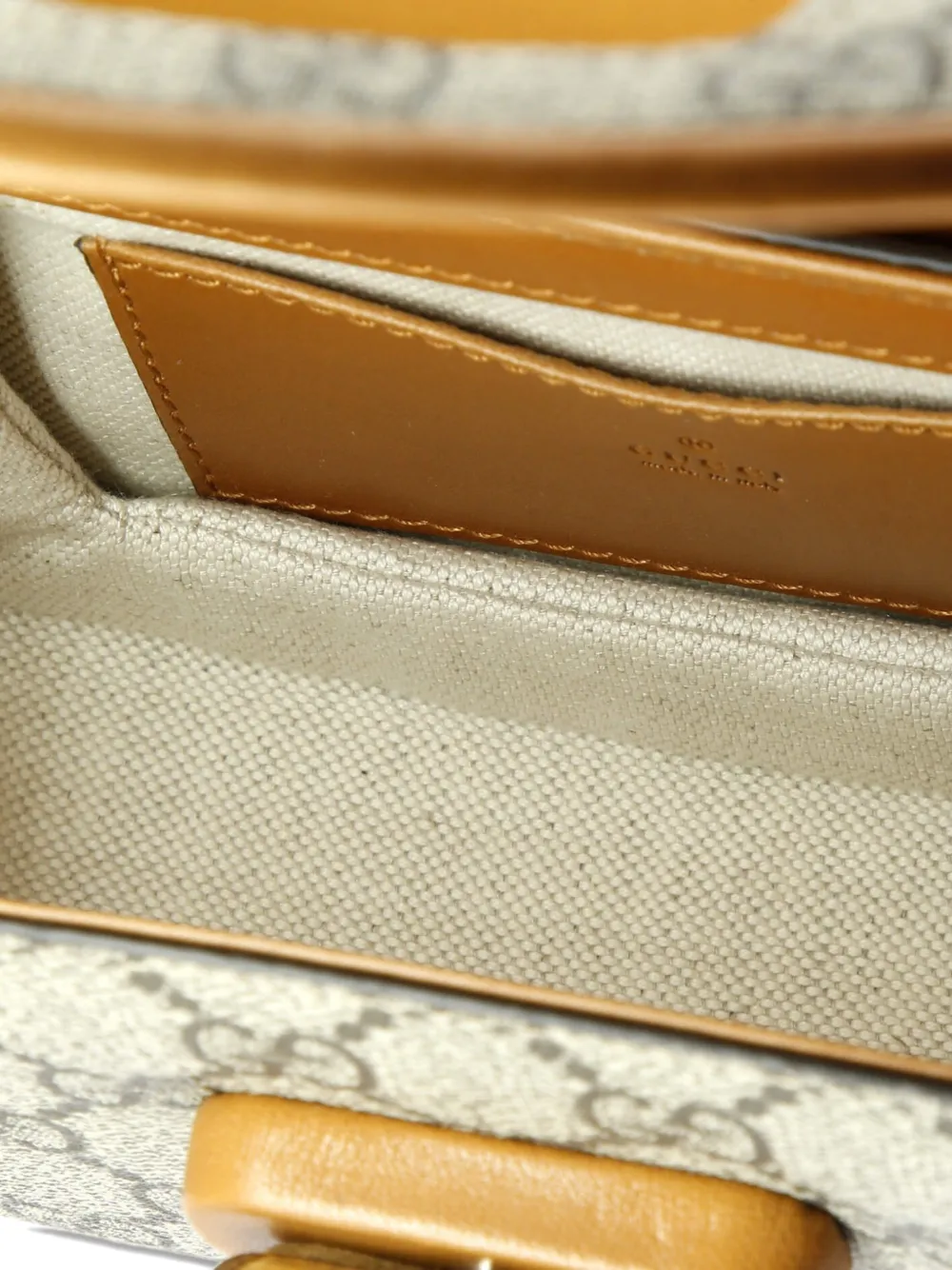 GUCCI Pre-owned Bamboo 1947 Gg Coated Canvas Mini Belt Bag In Brown