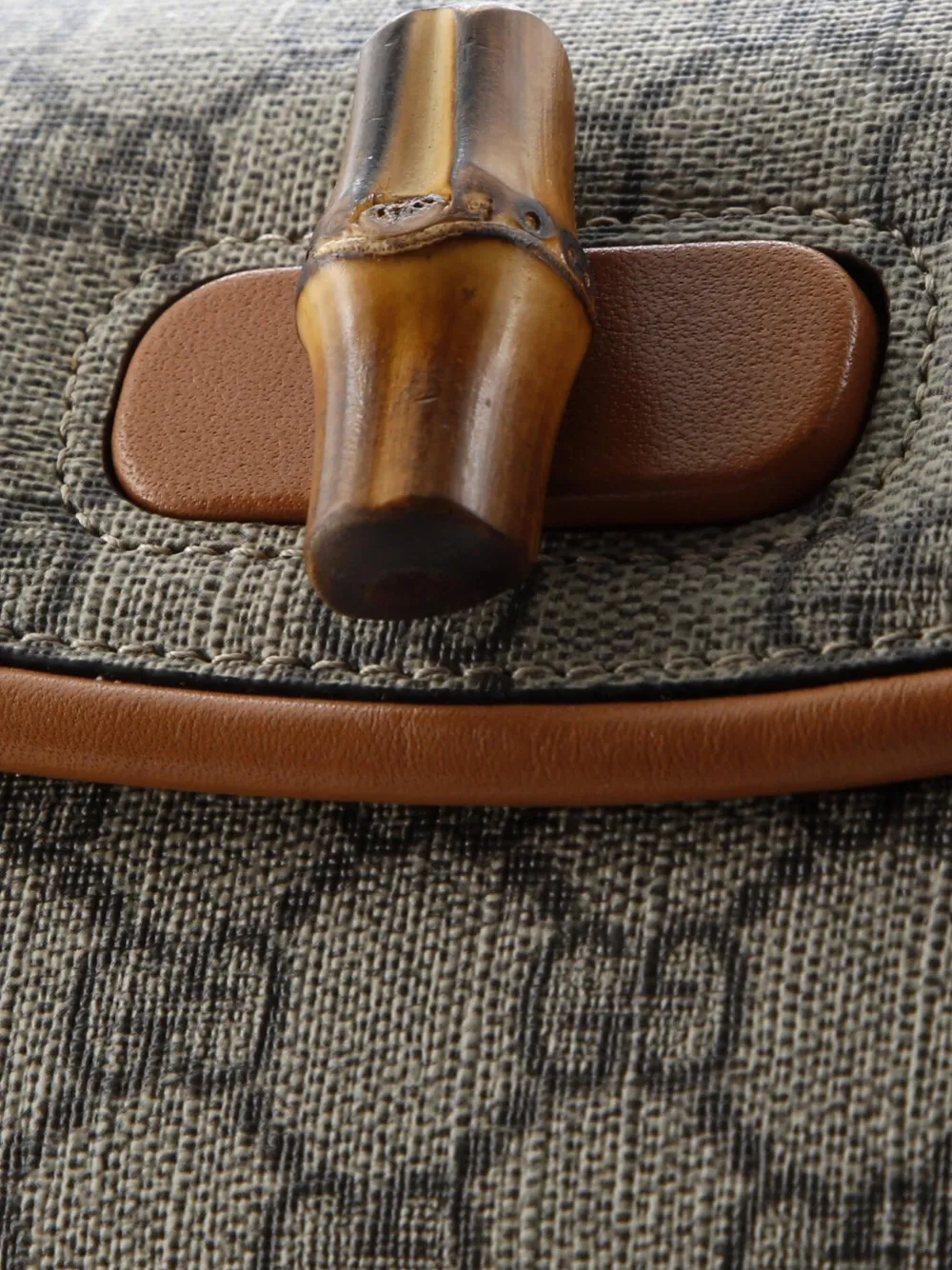 GUCCI Pre-owned Bamboo 1947 Gg Coated Canvas Mini Belt Bag In Brown