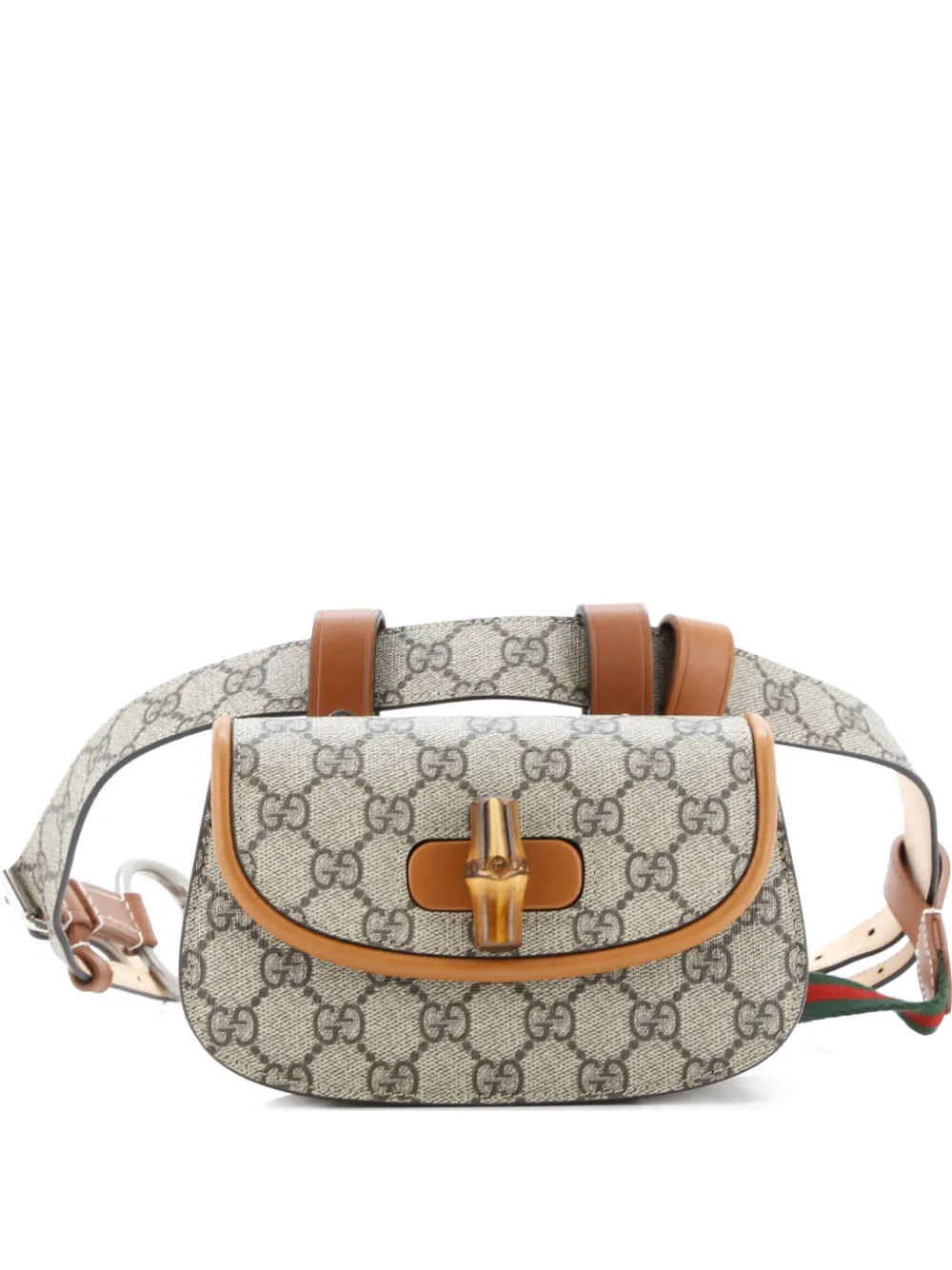Gucci Pre-Owned Bamboo 1947 GG Coated Canvas Mini belt bag - Marrone