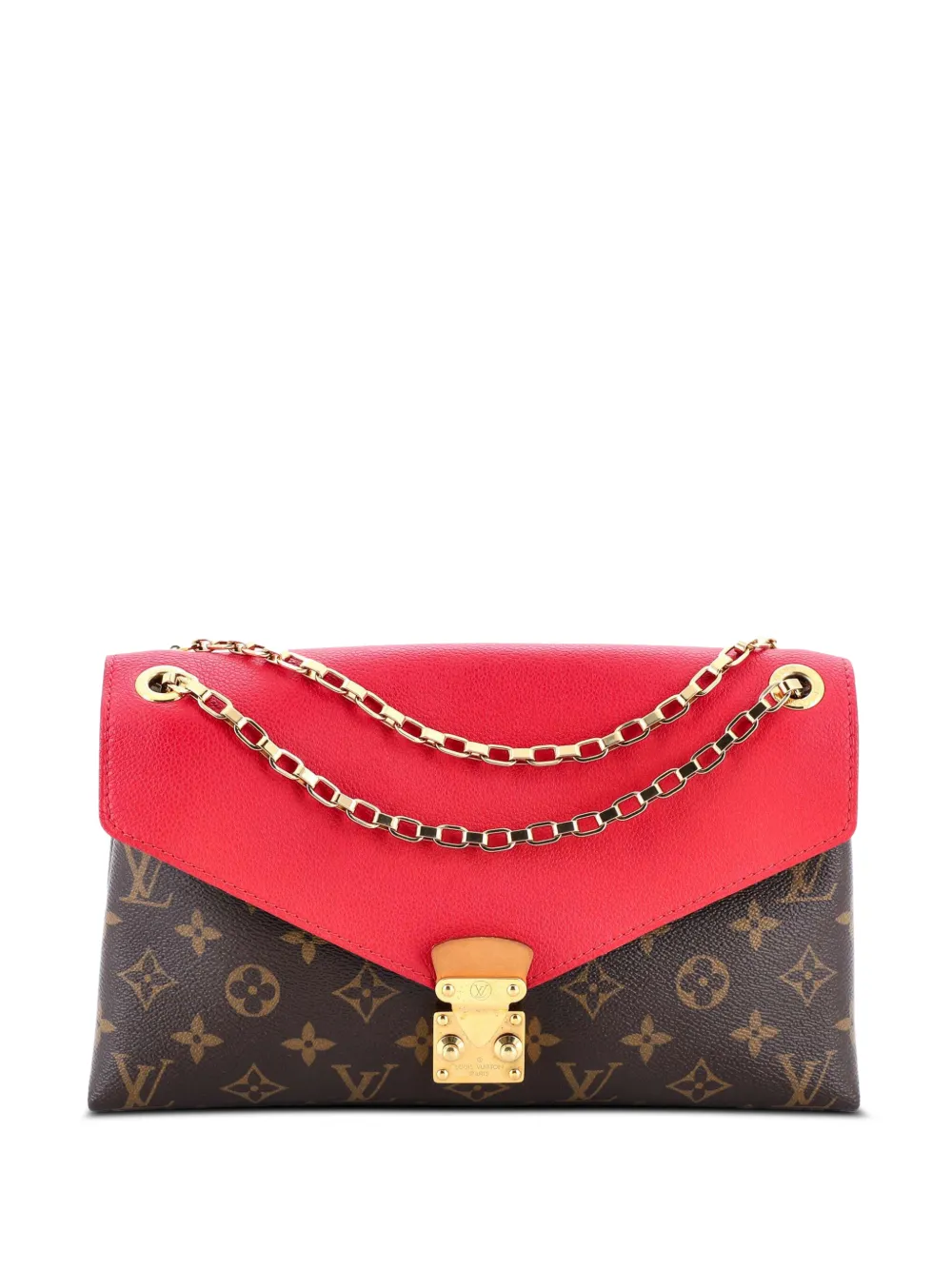 Louis Vuitton Pre-Owned Pallas Chain Monogram Canvas and Calfskin shoulder bag - Marrone