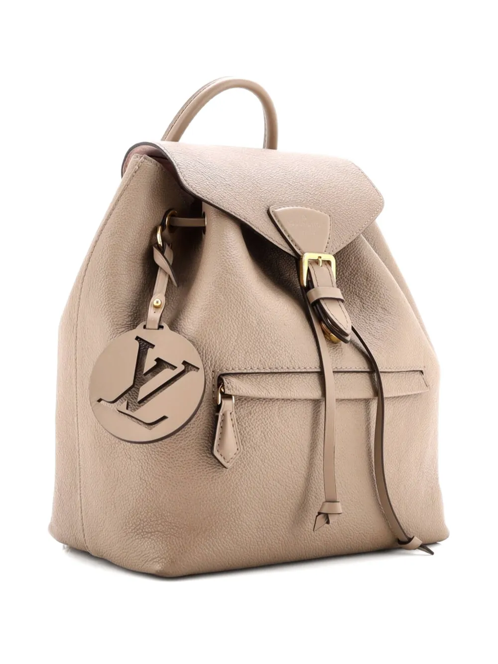 Pre-owned Louis Vuitton Montsouris Nm Monogram Empreinte Leather Pm Backpack In Neutral