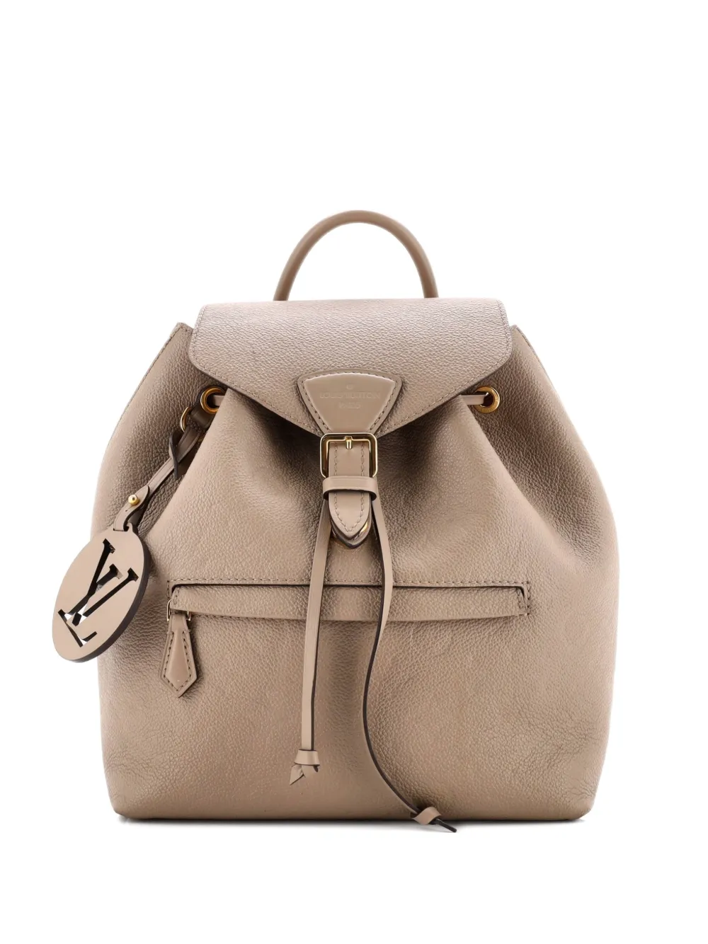 Pre-owned Louis Vuitton Montsouris Nm Monogram Empreinte Leather Pm Backpack In Neutral