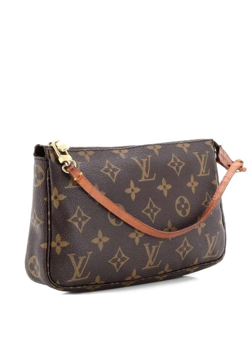 Pre-owned Louis Vuitton Pochette Accessoires Nm Monogram Canvas Clutch Bag In Brown