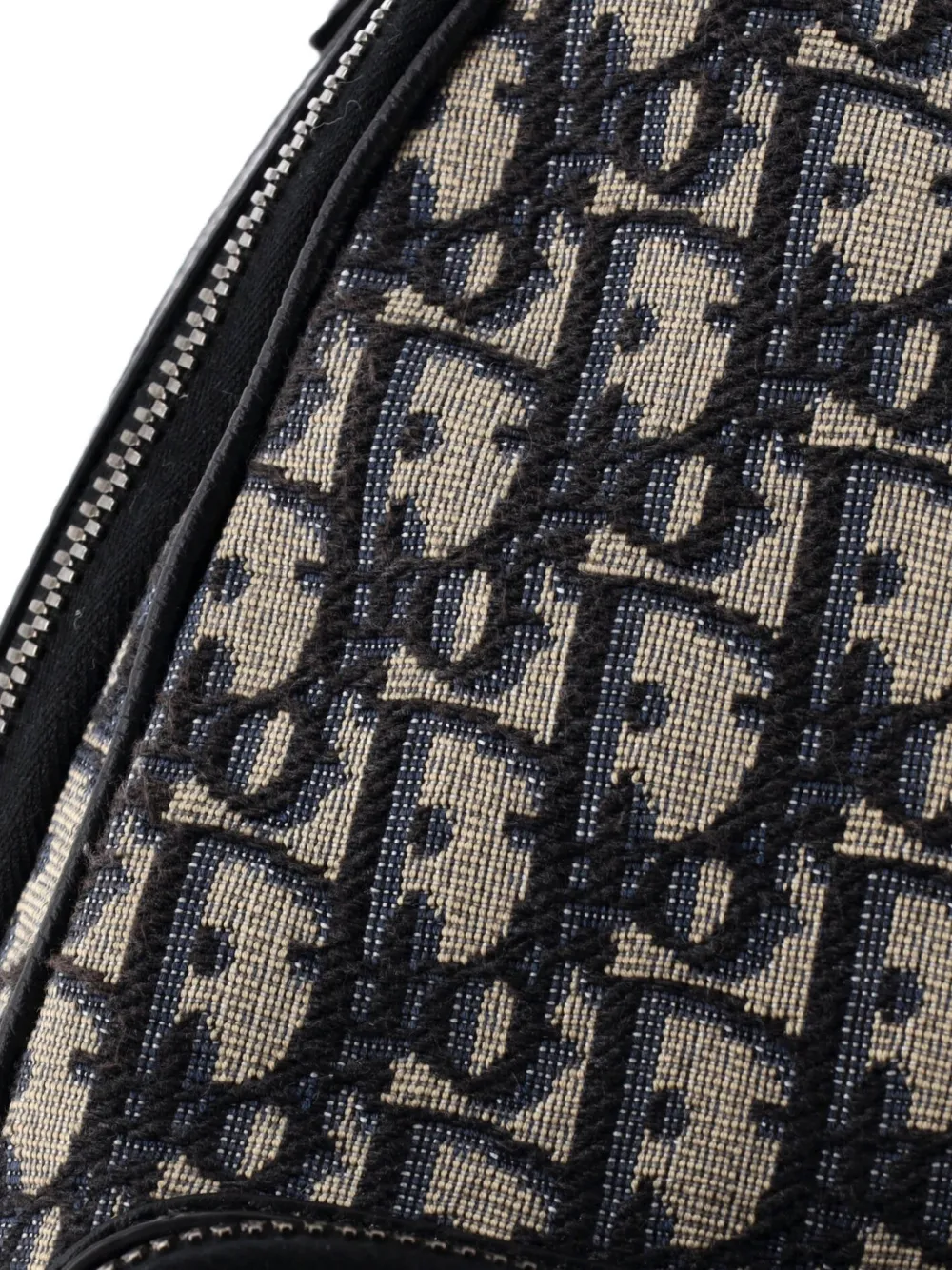 DIOR Pre-owned Zip Around Sling Oblique Canvas Backpack In Blue