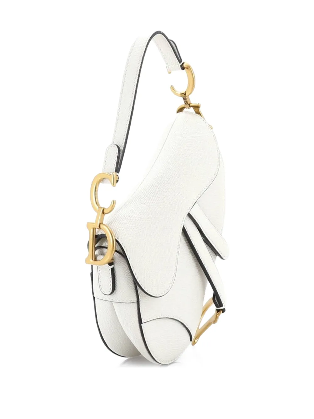 Christian Dior Pre-Owned Saddle Handbag Leather Mini shoulder bag - Bianco