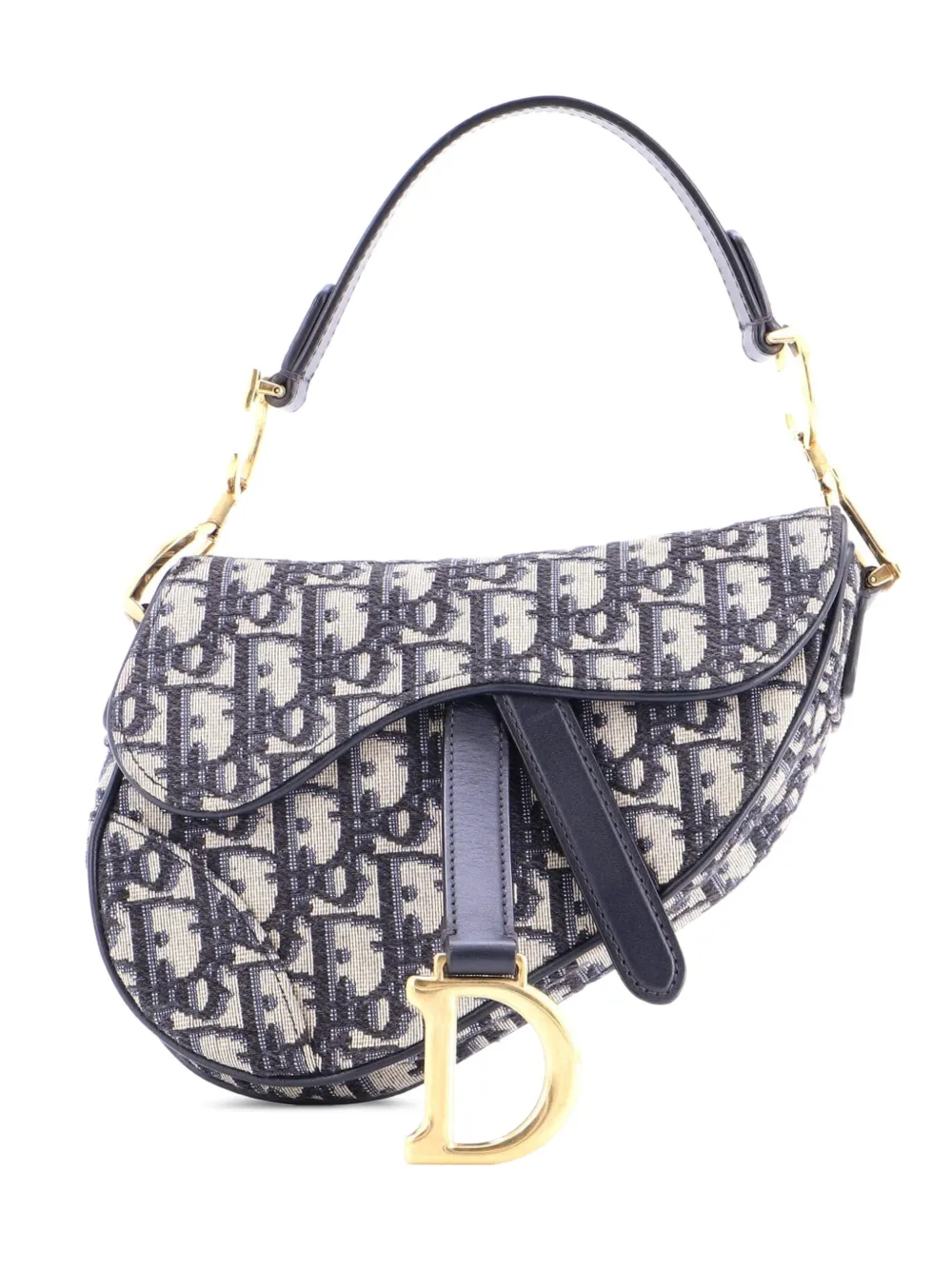 Christian Dior Pre-Owned Saddle Handbag Oblique Canvas Mini shoulder bag - Blu