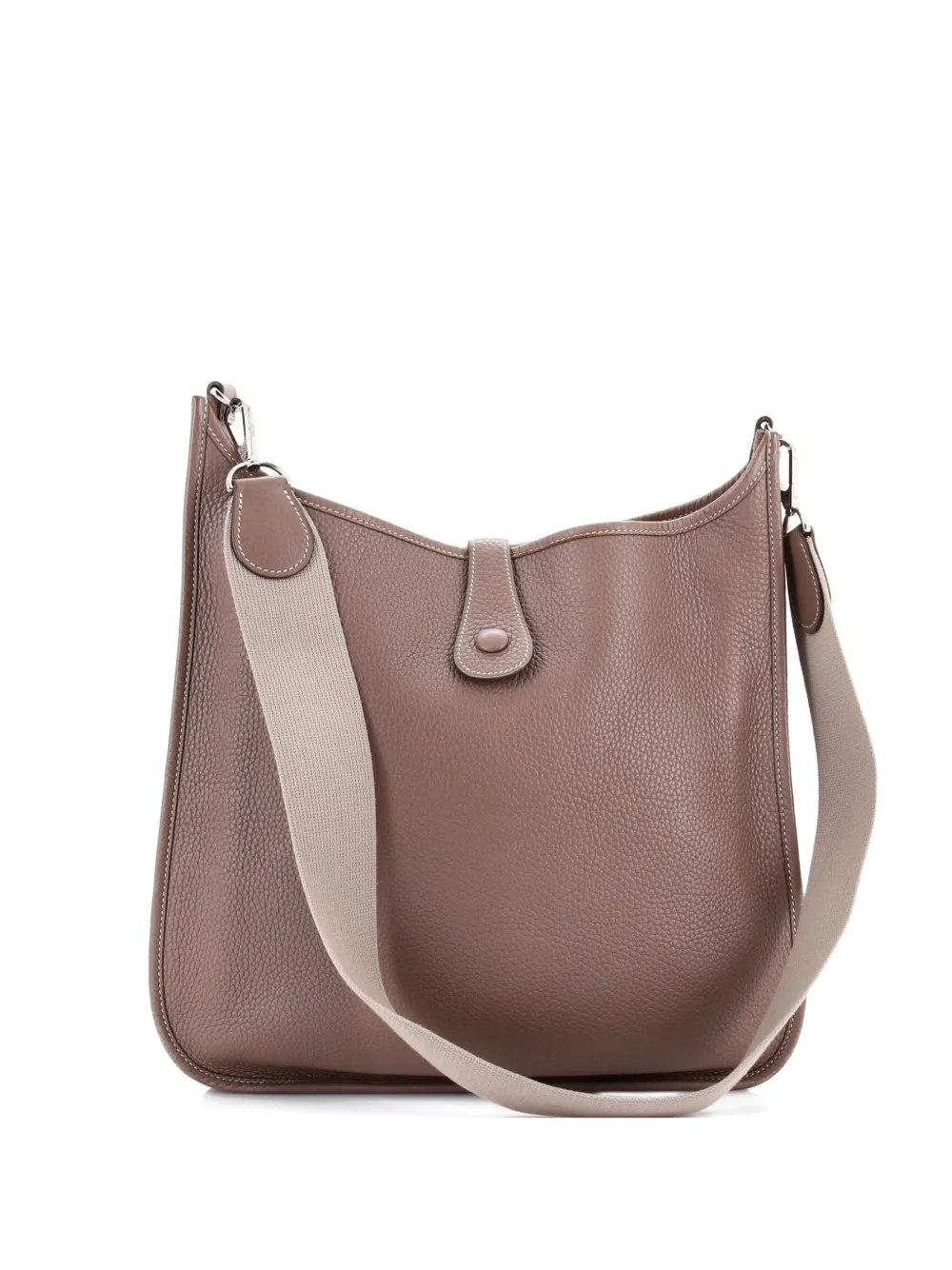 Click to view more detailed imagery on our partner's website Pre-owned Hermes Evelyne Bag Gen I Clemence Gm Crossbody Bag In Gray