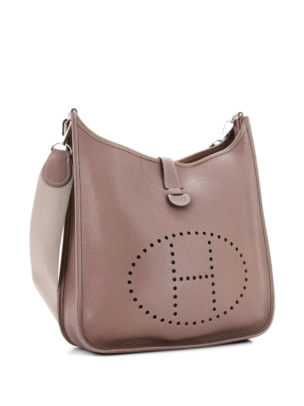 HERMES Pre-owned Evelyne Bag Gen I Clemence Gm Crossbody Bag In Gray