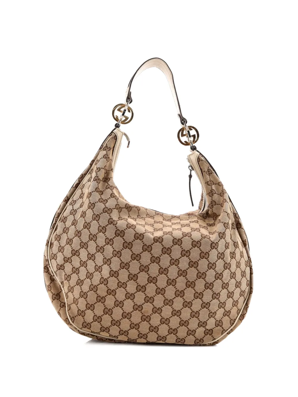 Pre-owned Gucci Twins Gg Canvas Medium Hobo Bag In Brown