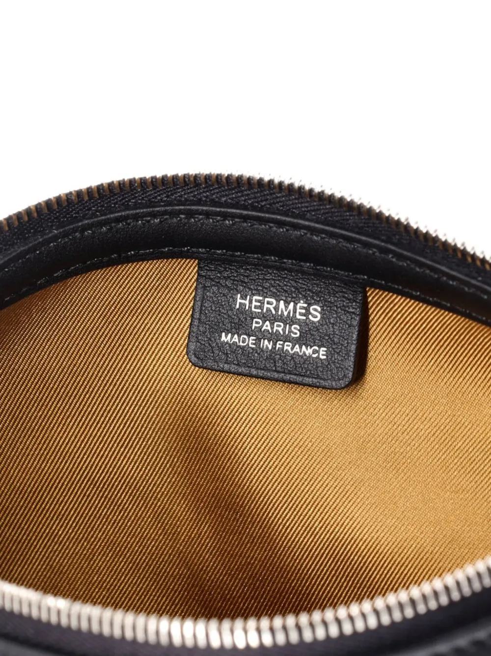 HERMES Pre-owned Sursoie To Go Pouch Printed Silk And Leather Shoulder Bag In Black