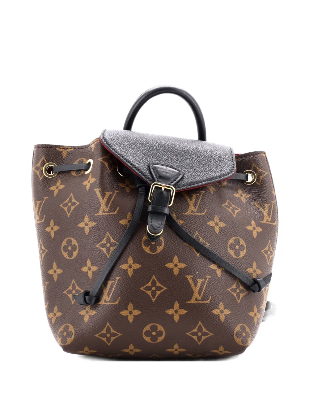 Pre-owned Louis Vuitton Montsouris Nm Monogram Canvas With Leather Bb Backpack In Black