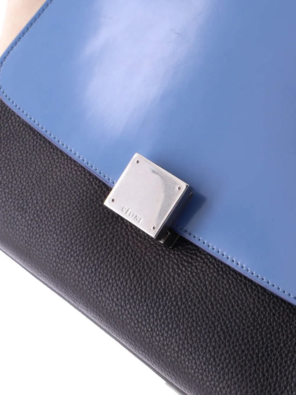 CELINE Pre-owned Trapeze Bag Leather With Patent Small Satchel In Multi