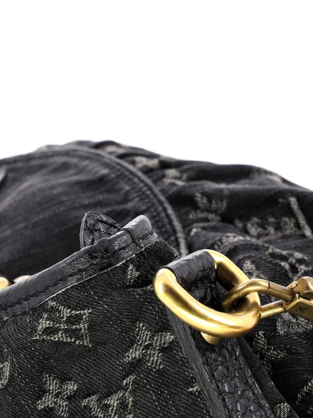 Pre-owned Louis Vuitton Neo Cabby Handbag Denim Gm Satchel In Black