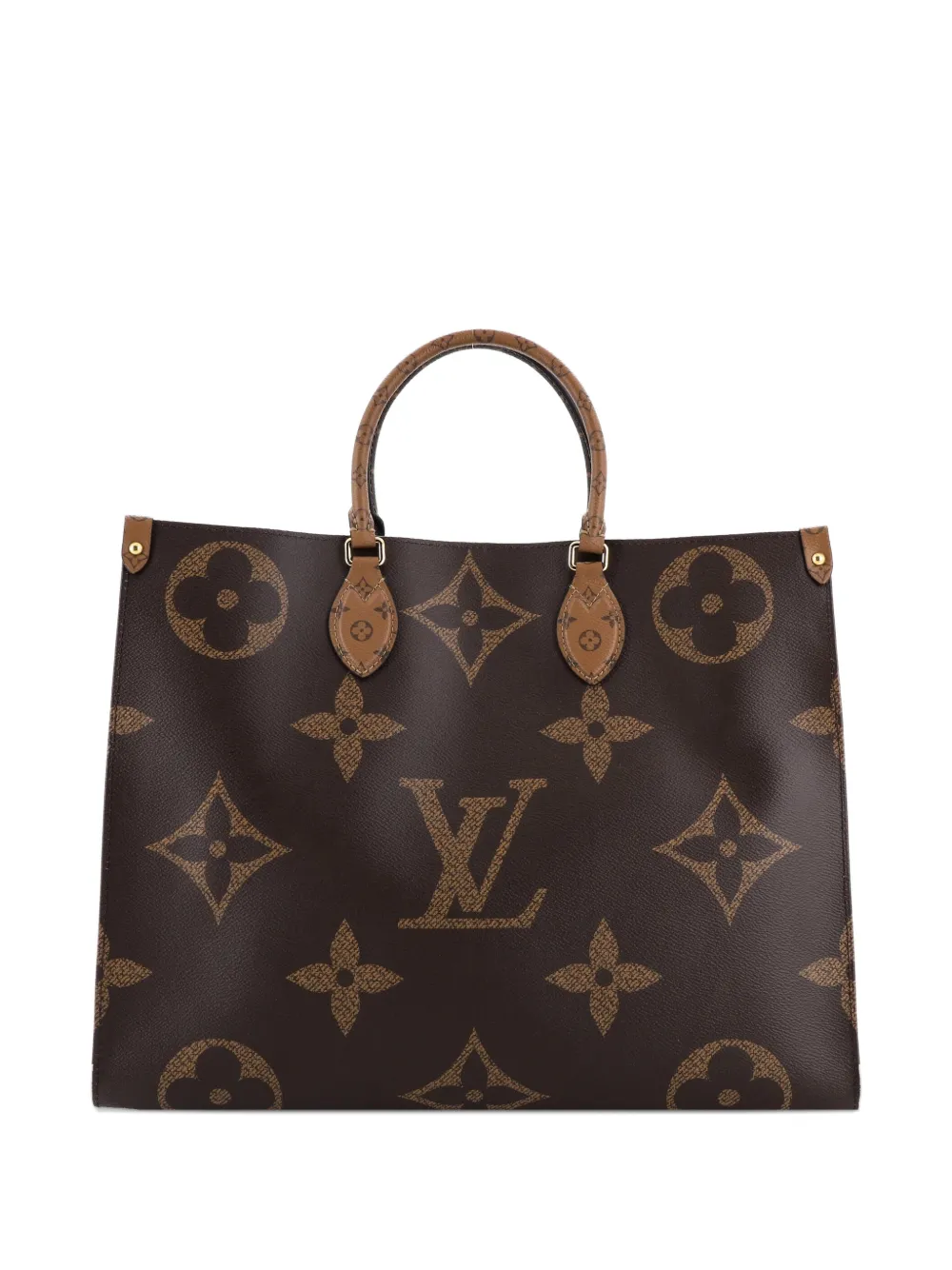 Pre-owned Louis Vuitton Onthego Reverse Monogram Giant Gm Tote Bag In Brown